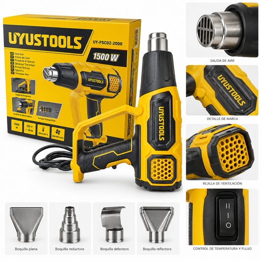 Pistola de calor UYUSTOOLS 1500 W UY-PSC02-2000